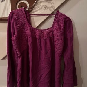 Red Camel Women's Purple Lace Blouse